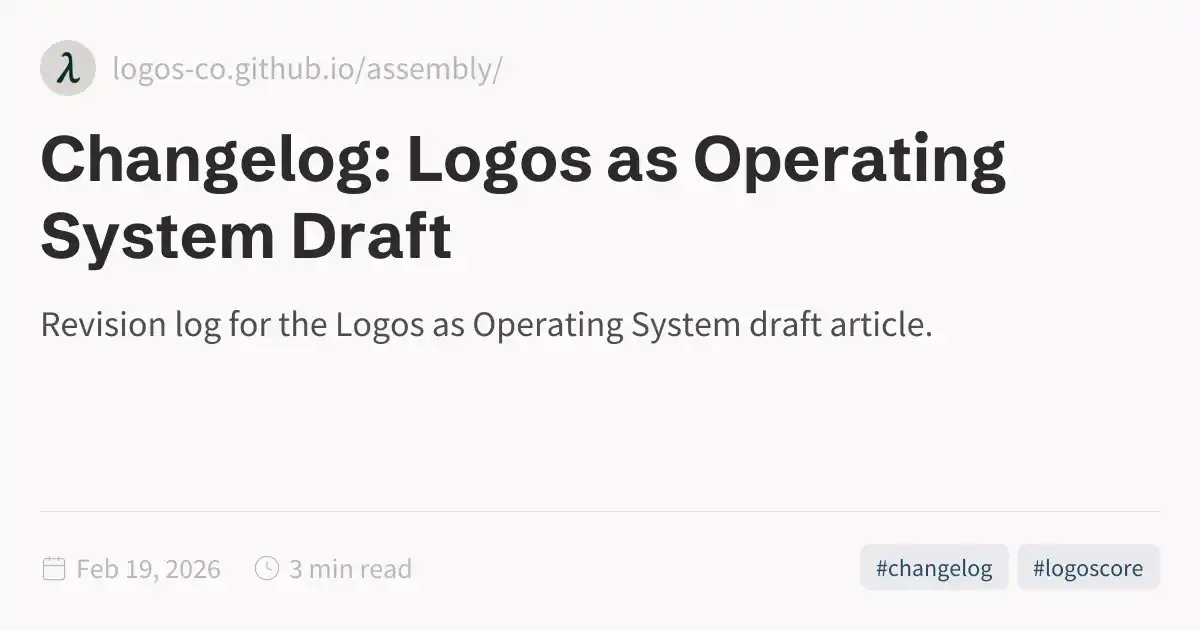 Changelog: Logos as Operating System Draft
