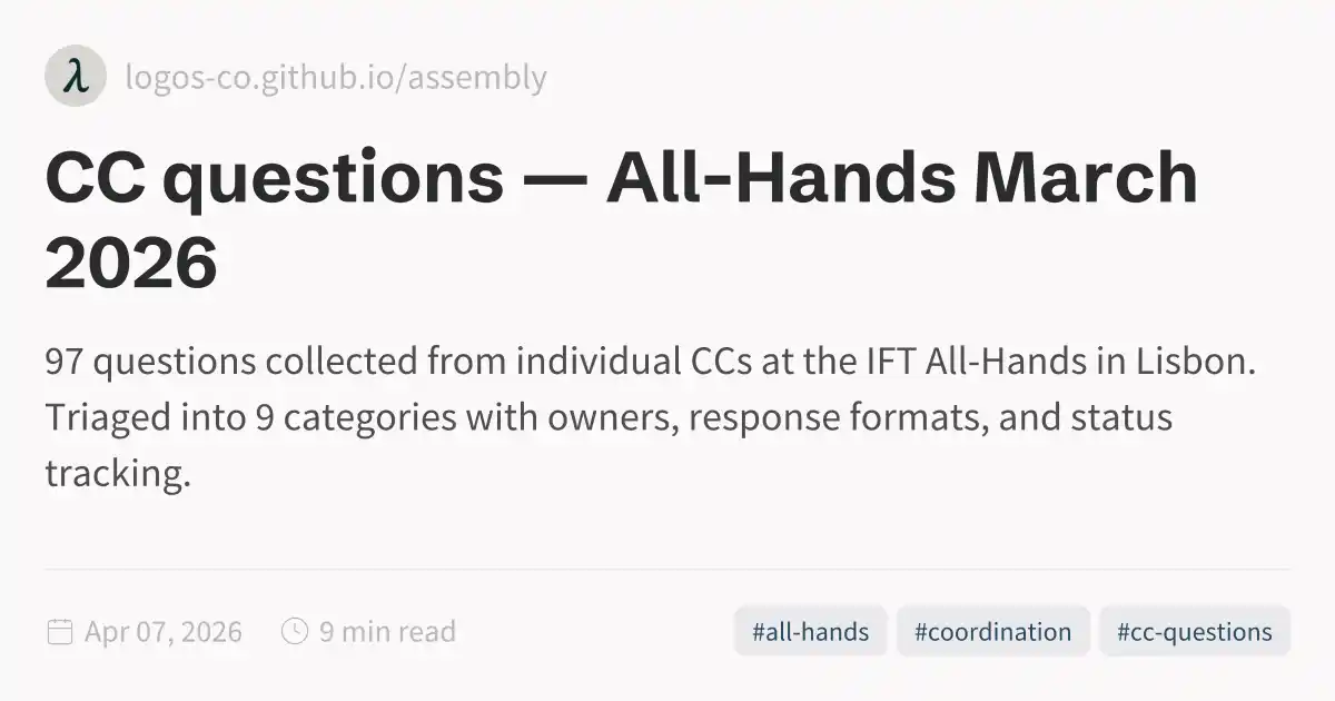 CC questions — All-Hands March 2026