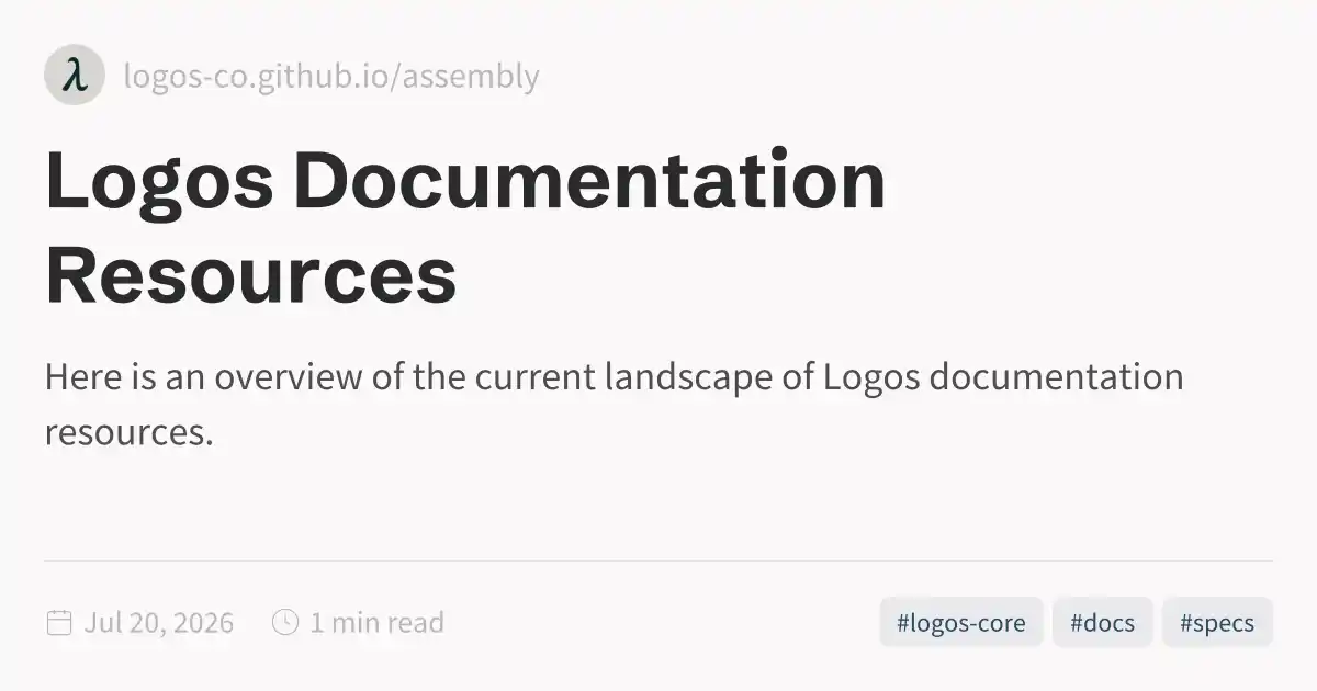 Logos Documentation Resources